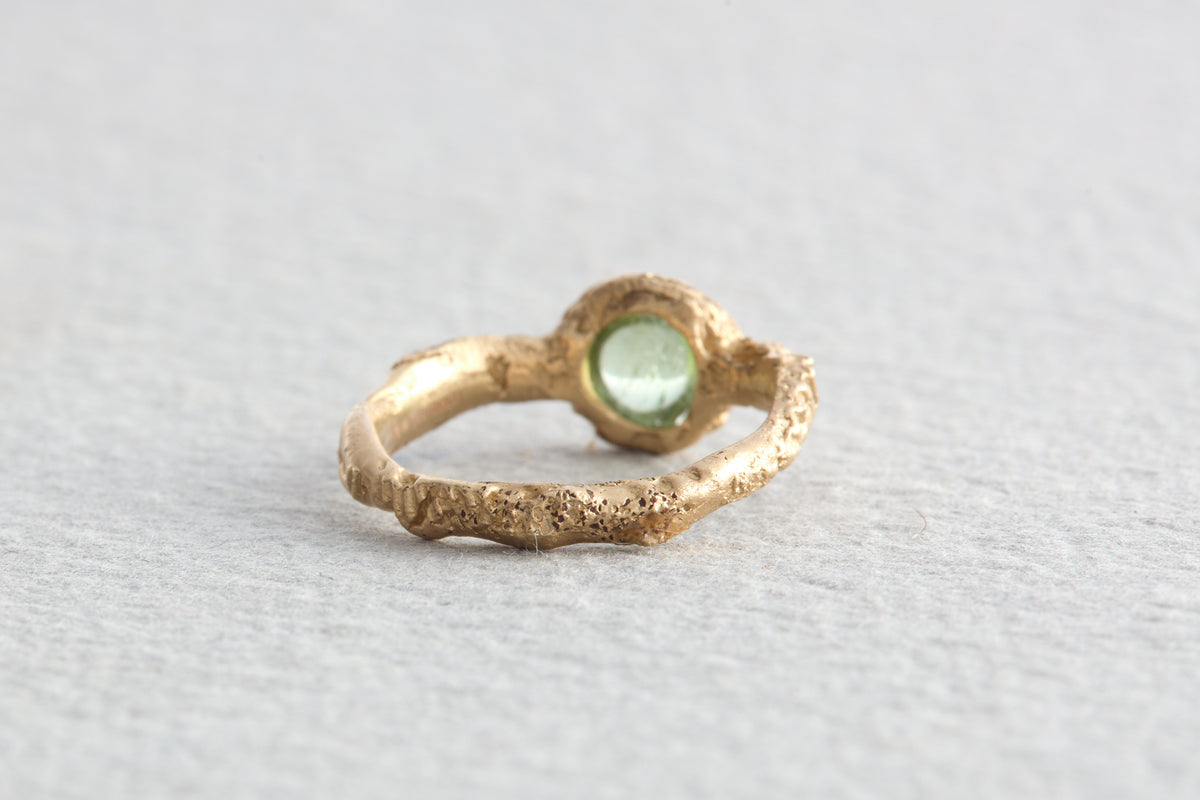 Green Tourmaline Gold Ring