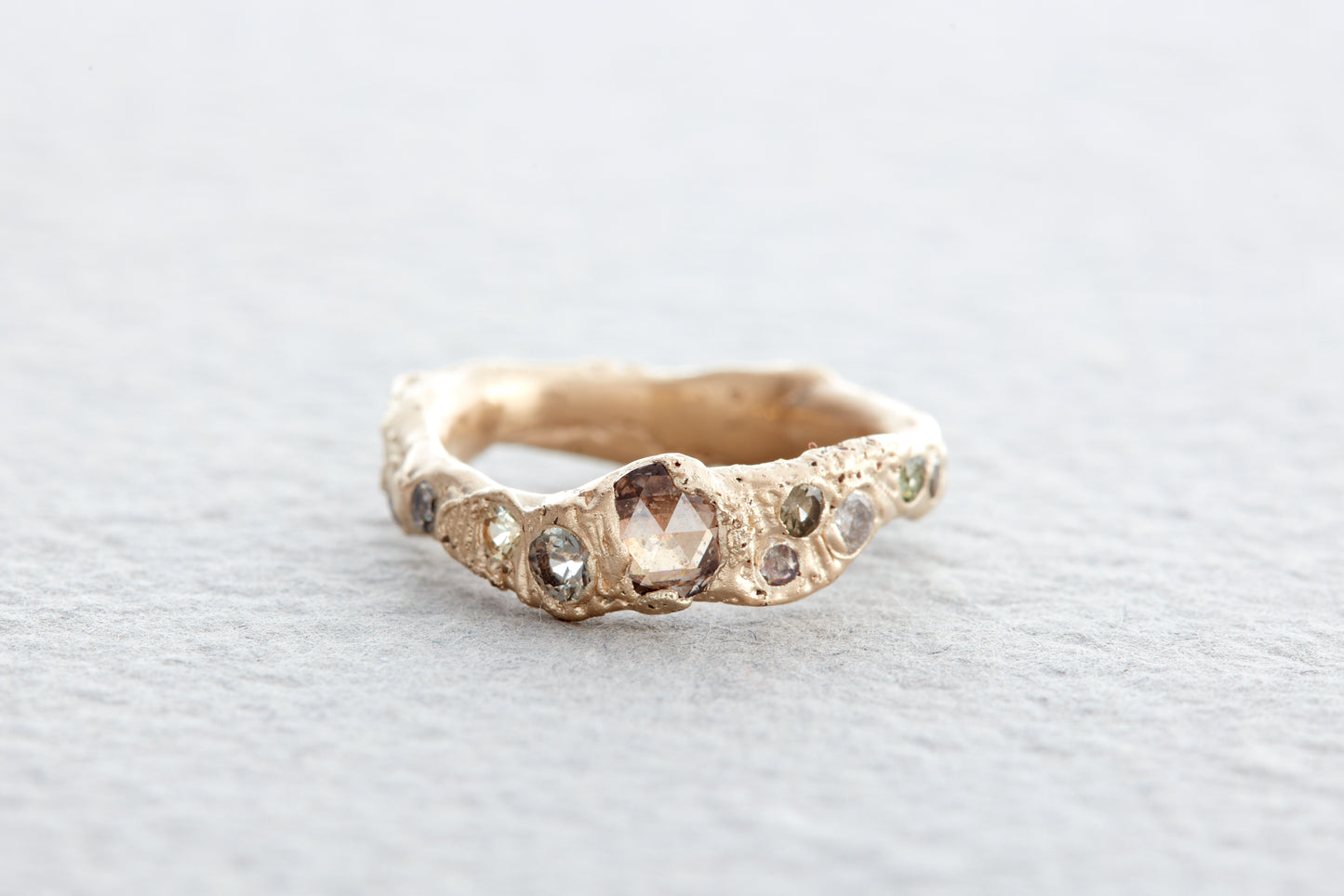 Champagne Rose Cut Diamond Ring