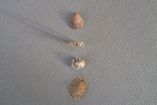 Bespoke nature inspired engagement ring handmade in Devon with organic texture inspired by the coastline