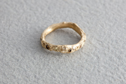 Antique and Champagne Diamond Sand Form Ring