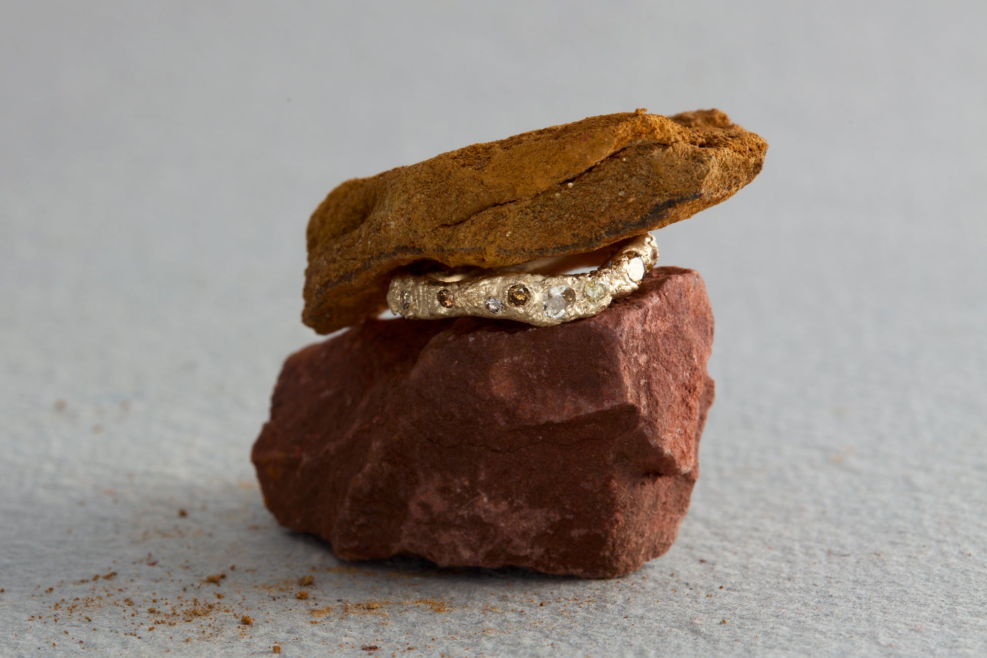 Handcrafted wedding ring with organic texture, made by a Devon artisan jeweller