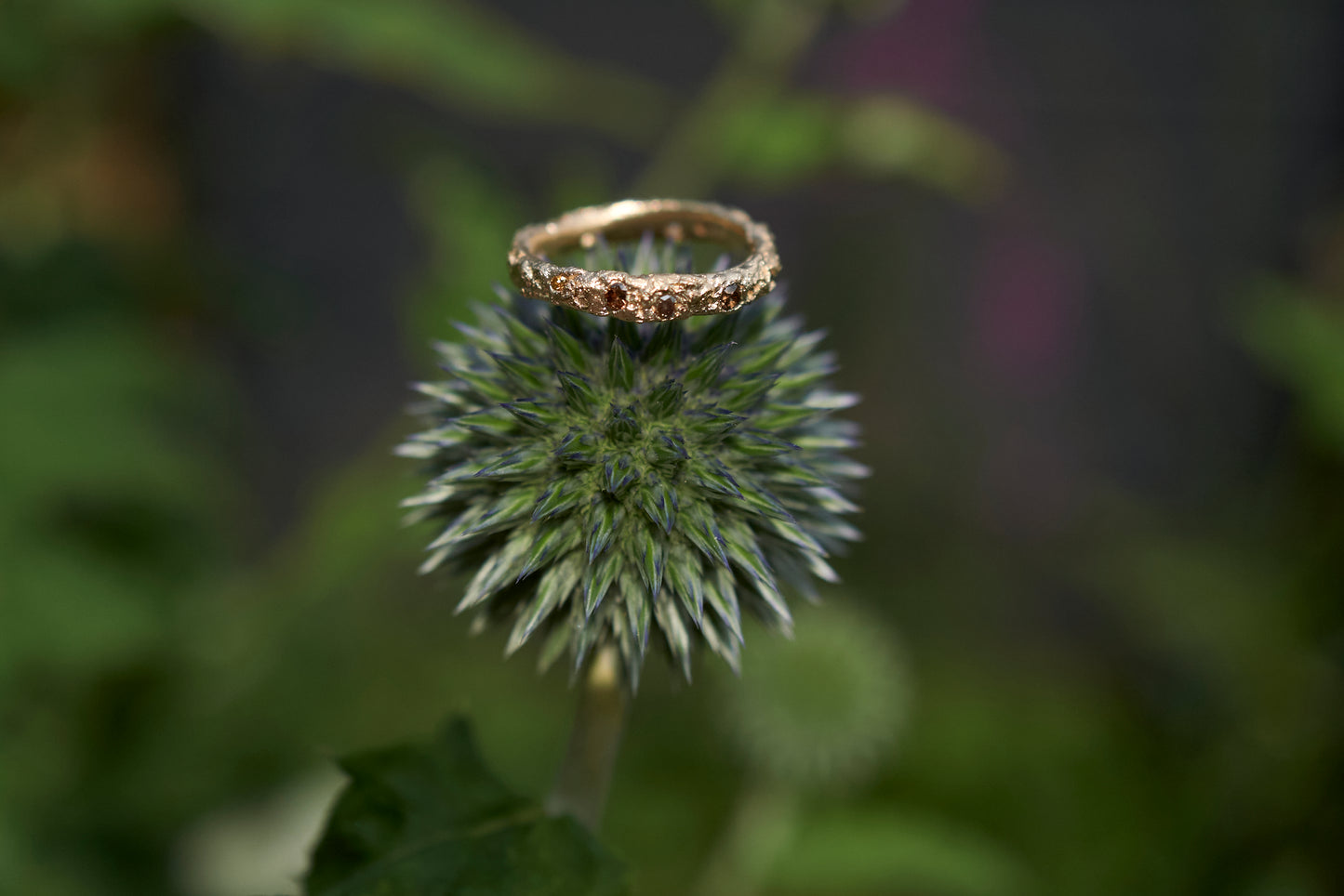 Champagne Diamond Sand Form Scatter Ring