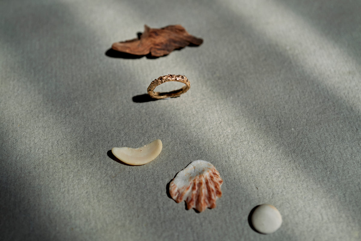 Champagne Diamond Sand Form Scatter Ring