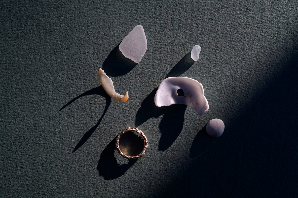 Champagne Diamond Sand Form Scatter Ring