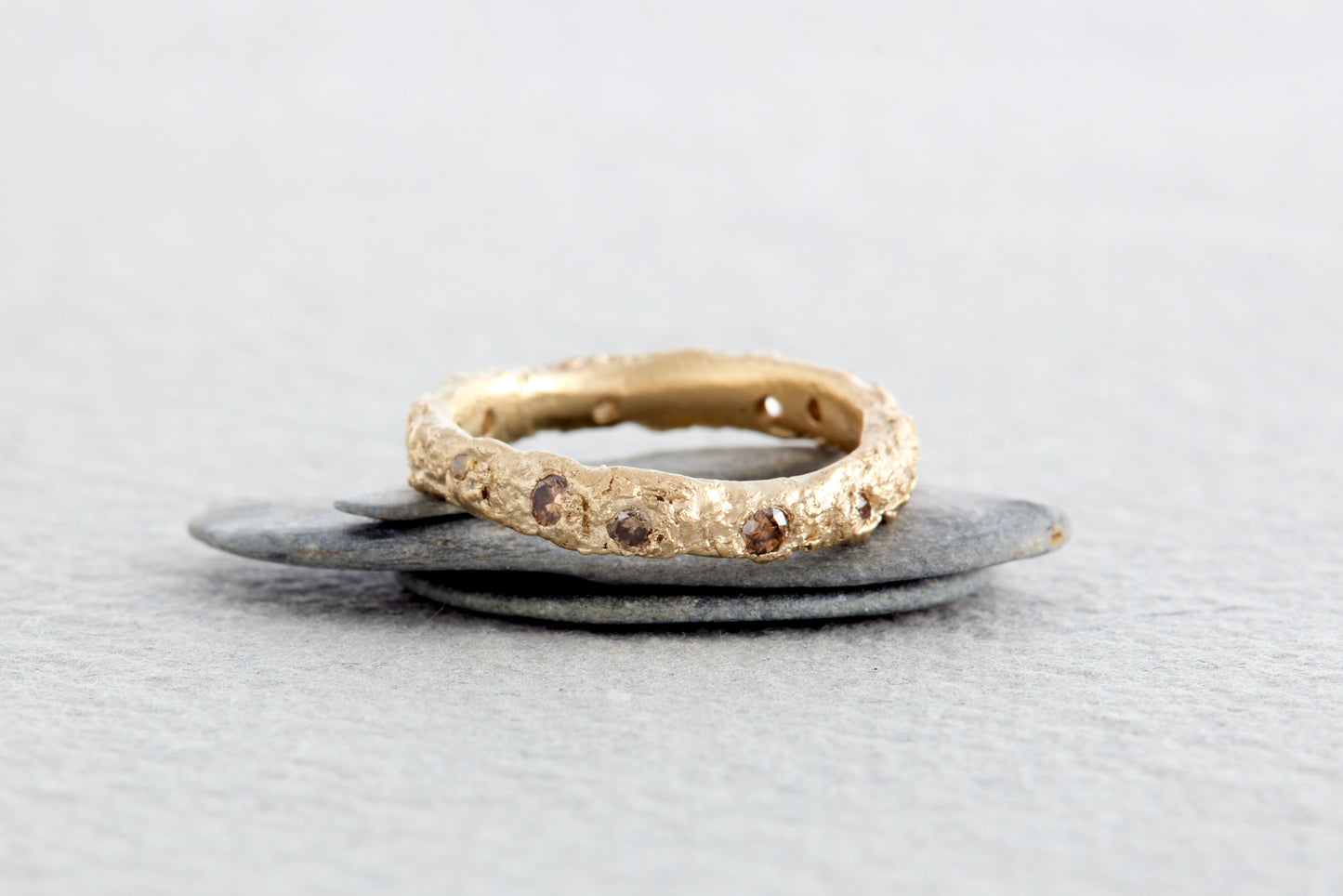 Champagne Diamond Sand Form Scatter Ring