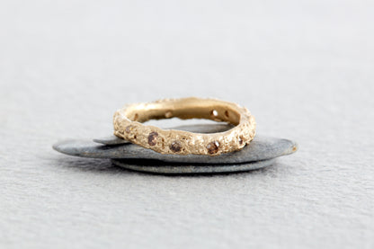 Champagne Diamond Sand Form Scatter Ring