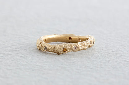 Champagne Diamond Sand Form Scatter Ring