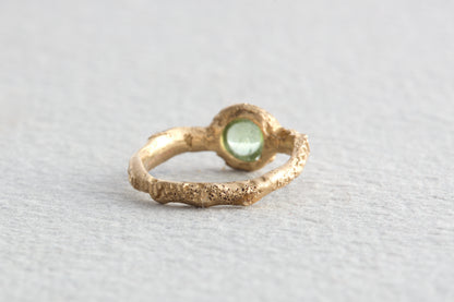 Green Tourmaline Gold Ring