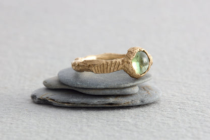 Green Tourmaline Gold Ring