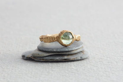 Green Tourmaline Gold Ring