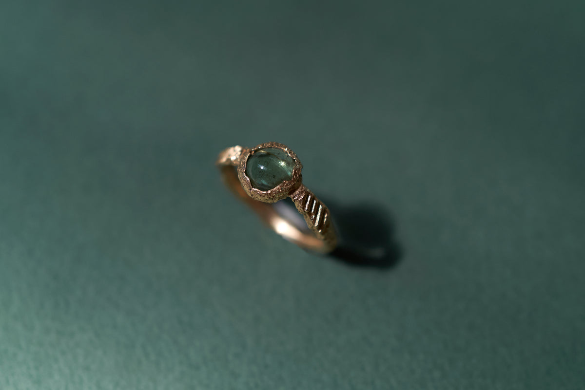 Green Tourmaline Gold Ring