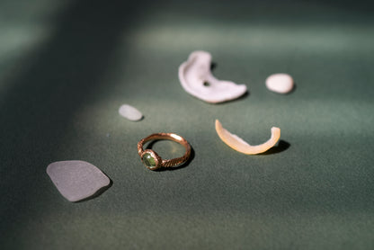 Green Tourmaline Gold Ring