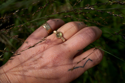 Green Tourmaline Gold Ring