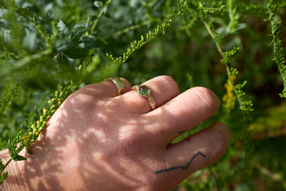 Green Tourmaline Gold Ring