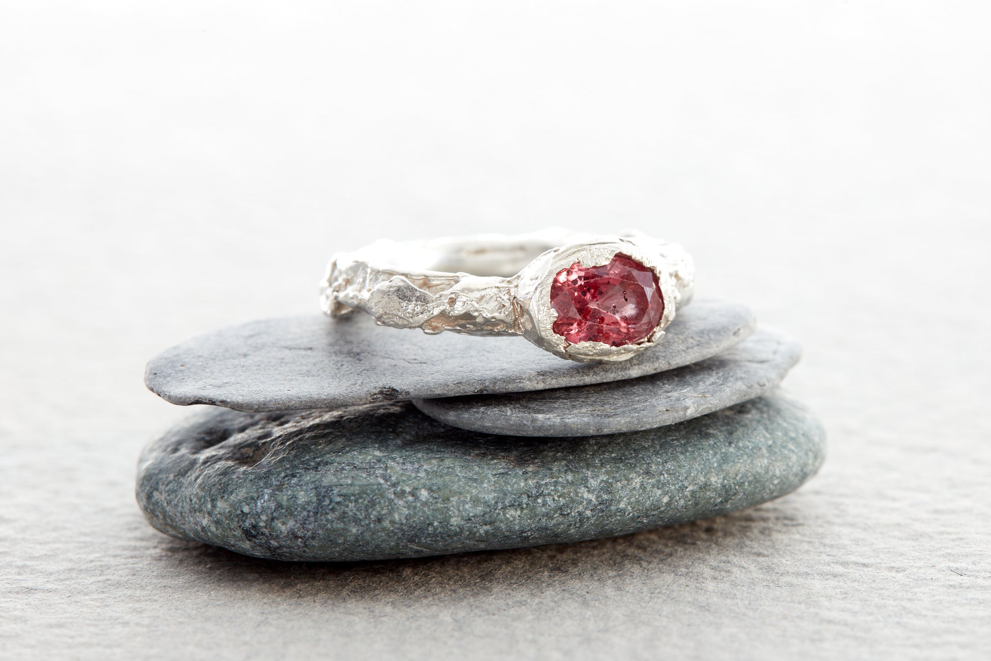 Artisan chunky sterling silver ring handmade on the border of Devon and Cornwall