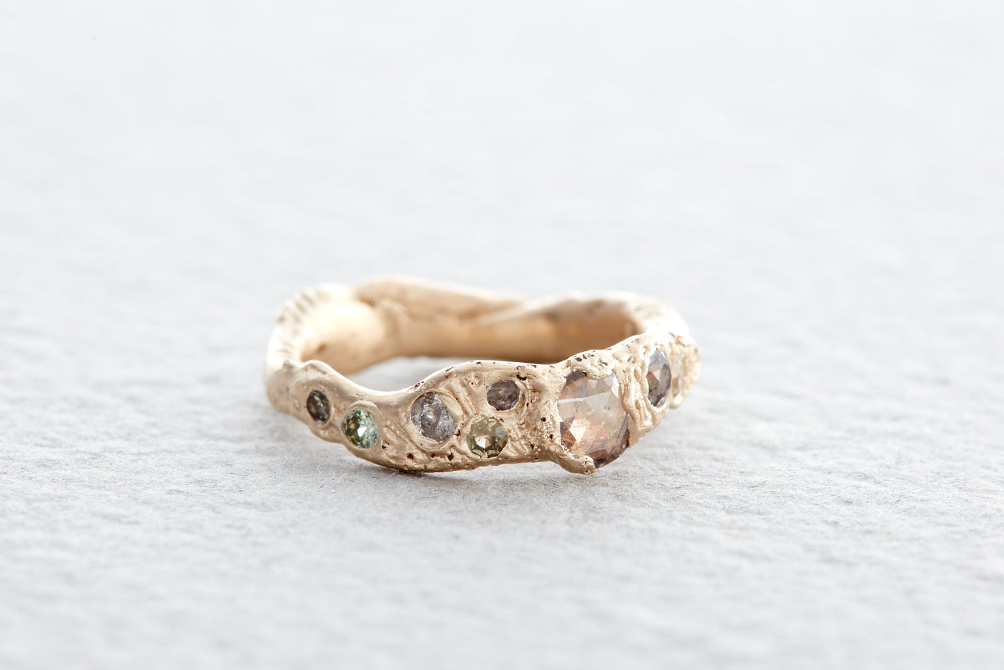 Champagne Rose Cut Diamond Ring
