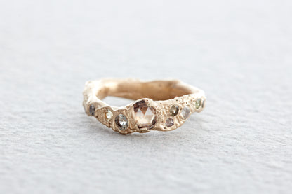 Champagne Rose Cut Diamond Ring