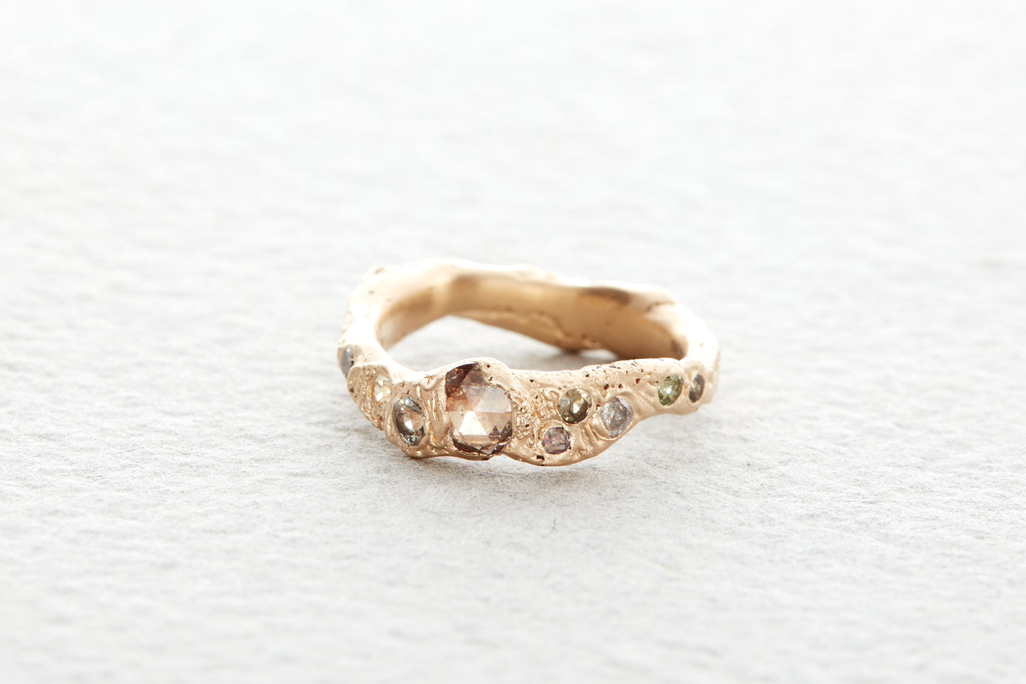 Champagne Rose Cut Diamond Ring