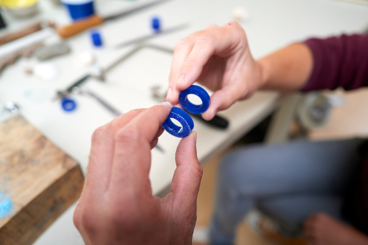 Wedding ring making. Couples made for each other. Rings made by each other.