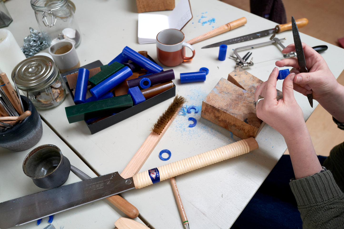 Lost wax jewellery workshop Devon