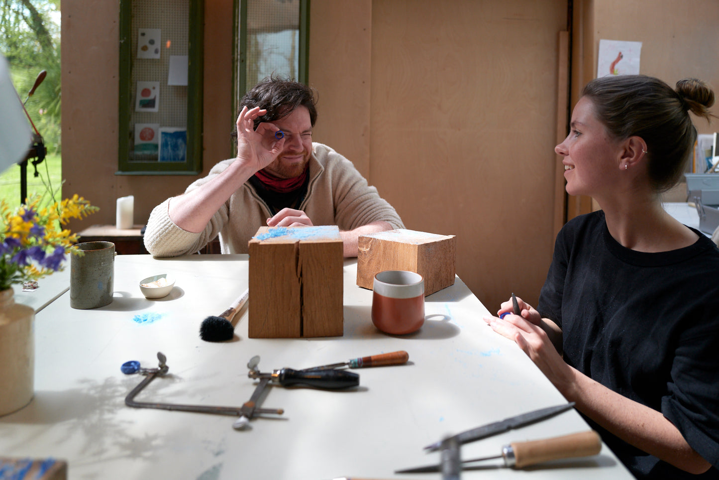 Wedding ring making. Couples made for each other. Rings made by each other.