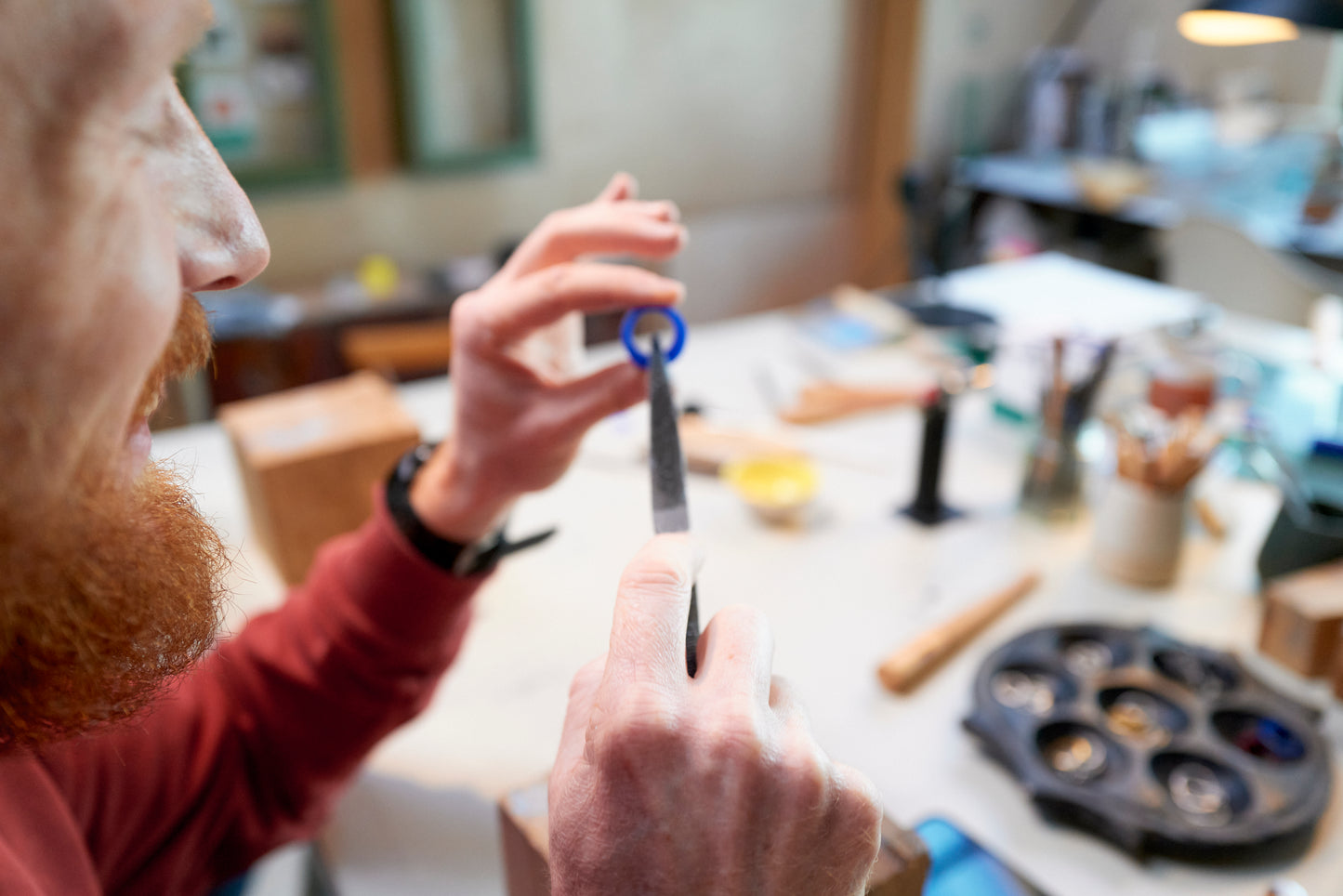 Wedding ring making. Couples made for each other. Rings made by each other.