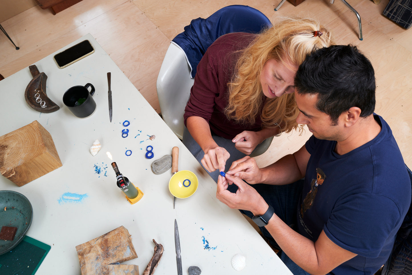 Wedding ring making. Couples made for each other. Rings made by each other.